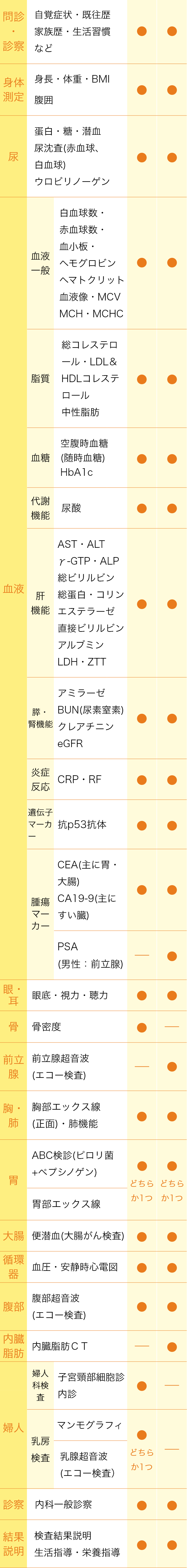 基本検査内容